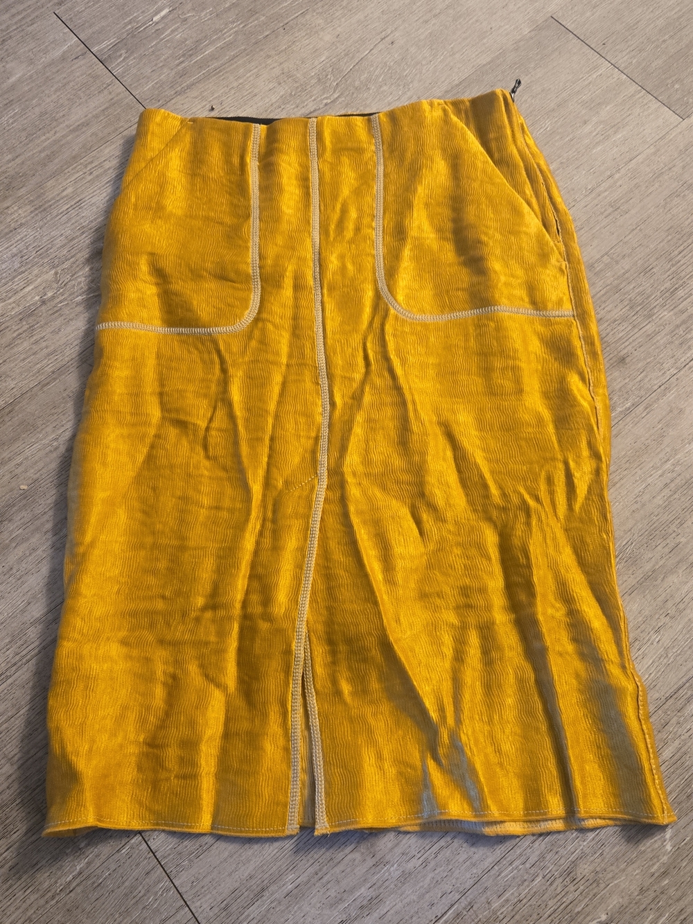 Lanvin Italy Mustard Yellow Pencil Skirt